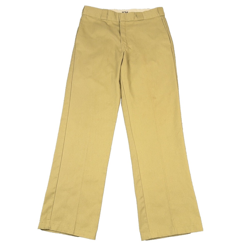 Dickies 874 Original Fit Work Pants Mens 32x32 Khaki Flat Front Uniform